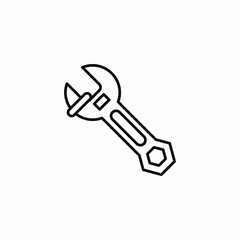 adjustable wrench tool icon sign vector