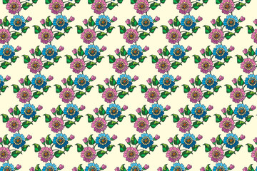 Beautiful flower pattern, roses pattern, leaves, floral bouquets, flower compositions