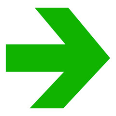 A vibrant green arrow pointing to the right, ideal for clear navigation, directional cues, progress indicators, or emphasizing elements in digital and print designs. Transparent PNG file.