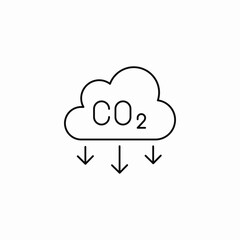 carbon dioxide reduction icon sign vector