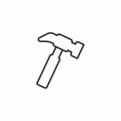 claw hammer tool icon sign vector