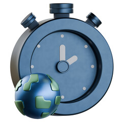 Time zone clock 3d icon colorful design