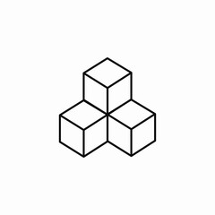 three stacked cubes icon sign vector