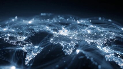 Global Connection and Technology: A stunning display of global connectivity and technological advancement, illuminated with glowing pathways across the Earth's continents. - Powered by Adobe