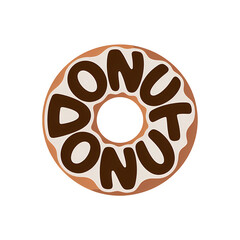 Creative design featuring a doughnut and playful typography in a fun, colorful layout for a dessert-themed project