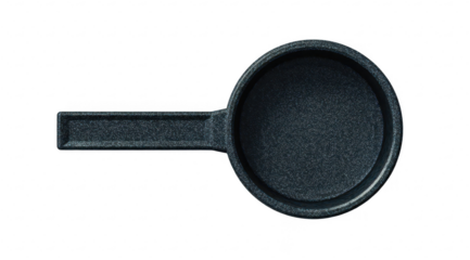 Dark gray frying pan, top view
