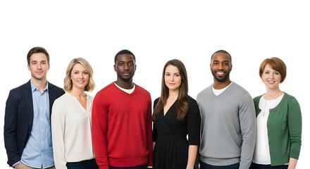 Diverse businesspeople are smiling together in an office, showcasing teamwork and professional success