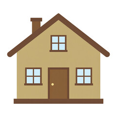 Brown house beige house house silhouette front view chimney window door roof home icon simple house residential building flat design minimal house real estate architecture property suburban house