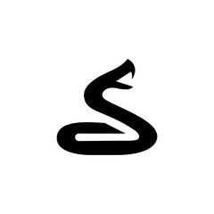 Venomous Snake Logo Icon Vector Silhouette Design Concept
