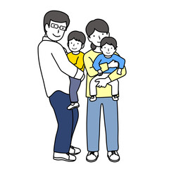 家族2世帯イラスト素材