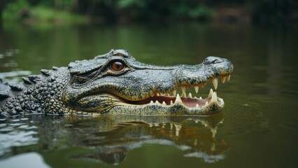 Fototapeta premium The natural artistic image of crocodiles