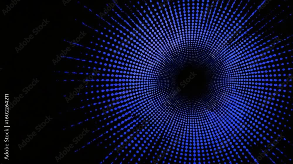 Poster abstract tunnel of light: a mesmerizing blue light tunnel that creates a feeling of depth and endles