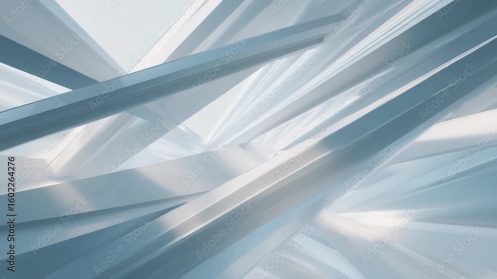 Poster geometric serenity: an abstract composition of intersecting lines and planes in cool, muted tones ev