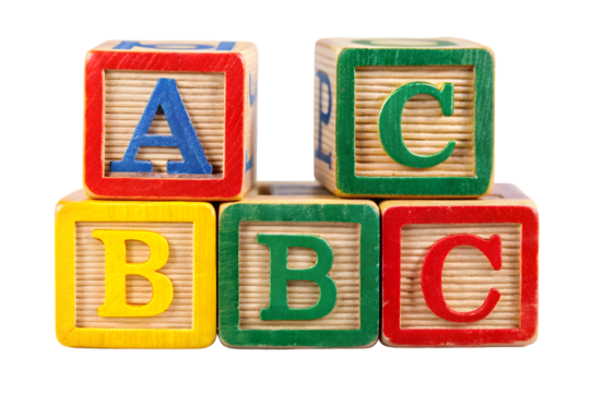 ABC blocks isolated on transparent background