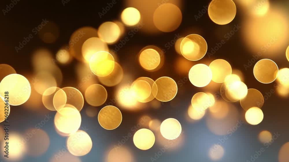 Poster golden bokeh: abstract and artistic image features of elegant bokeh lights create a magical atmosphe