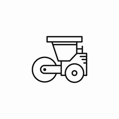 road roller compacting machine icon sign vector