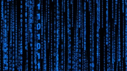Falling blue digital code resembling matrix-style animation. Seamless and perfect for hacker or cyber visuals. - Powered by Adobe