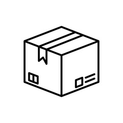 Shipping Package Box Icon – Minimalist Outline Style