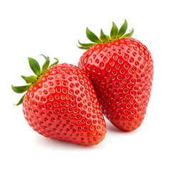 Fresh Ripe Strawberries Isolated on White Background