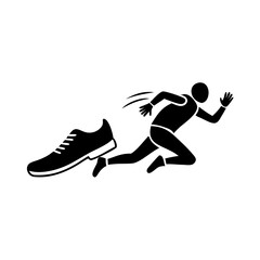 Obraz premium Runner Kicking Off His Shoe in a Hurry Silhouette Illustration