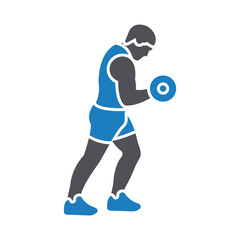 Dumbbell exercise Vector Icon which can easily modify or edit