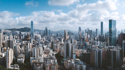 City Skyline with Residential Layers