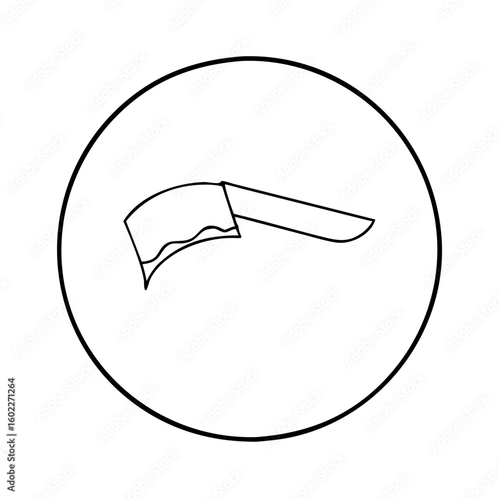 Poster isolated image of a drawing of an axe in a black circle