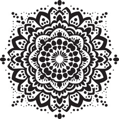 Intricate floral mandala pattern with vintage lace ornament and seamless round decorative design