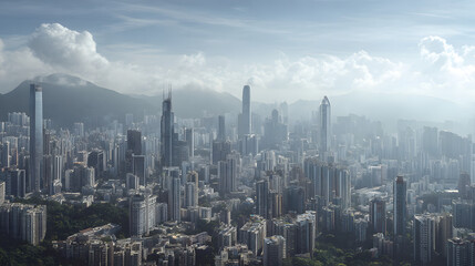 City Skyline with Residential Layers