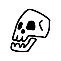 hand drawn of skull element