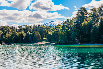 Sailing the Nahuel Huapi from Bahia Mansa to the Arrayanes Forest, Villa la Angostura, Neuquen,...