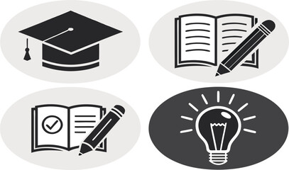 Master knowledge and spark innovation with these essential educational and creative icons.