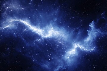 Layers of cosmic dust in cobalt blue and shimmering white 
