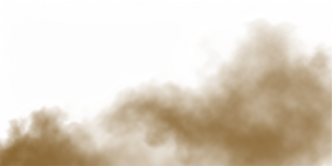 Sand, dust, brown, natural, smoke — realistic dust PNG with brown sandstorm cloud and textured explosion. This PNG Overlay is transparent, ideal for desert scenes, pollution or storm effects.
