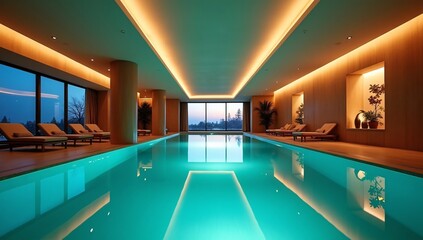 Indoor Swimming Pool with Loungers