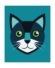 Dark cat face icon
