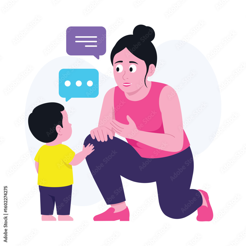 Poster explaining to a child vector illustration. eps 10 file