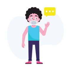 Asking a Question Vector  illustration. EPS 10 file