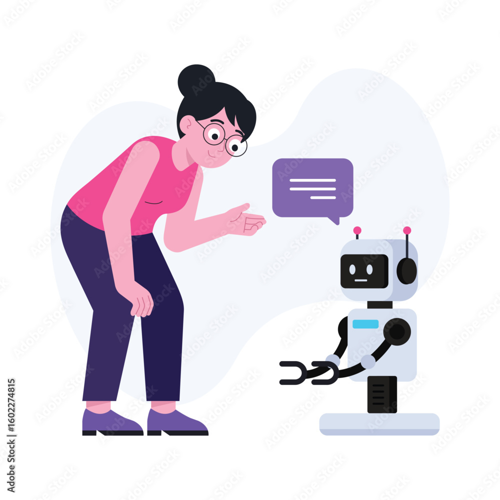 Poster working on a robot vector illustration. eps 10 file