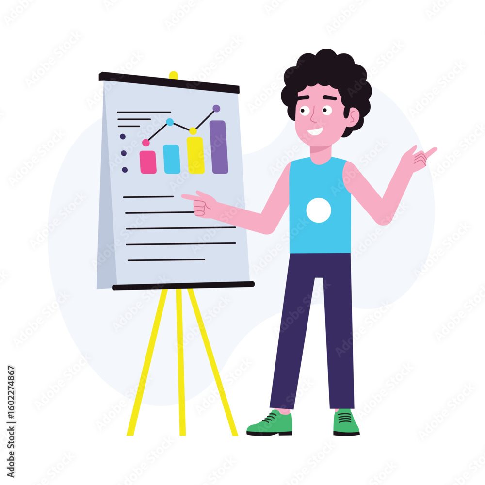 Poster presenting a chart vector illustration. eps 10 file