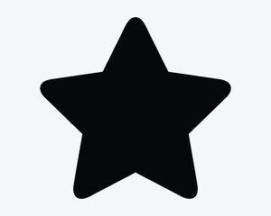 Fototapeta premium Five Point Star Shape Outline Reward Rating Feedback Success Decoration Quality Mark Seal Black White Icon Sign Symbol Vector Illustration Artwork