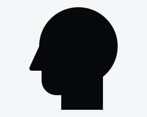 Human Head Sideways Icon Face Silhouette Facial Profile Male Avatar Portrait Shape Side View Model  Sign Symbol Black White Illustration Graphic 