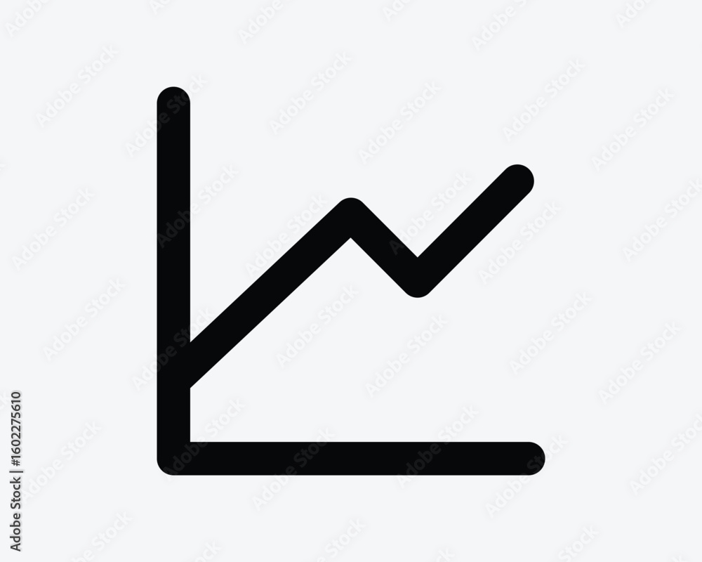 Poster upward trend line chart data statistic up improve increase outline graph business trending increasin
