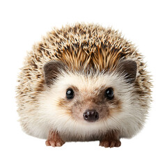 Obraz premium Hedgehog baby with tiny quills and innocent expression and small animal charm and isolated white background Batch realistic clean bright simple modern stock image isolated on plain background for w