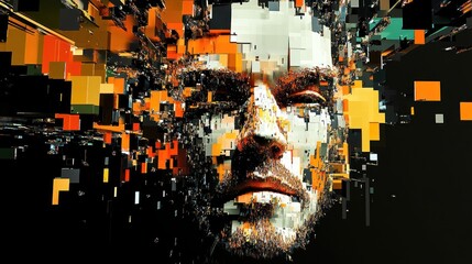 Abstract digital portrait of a man