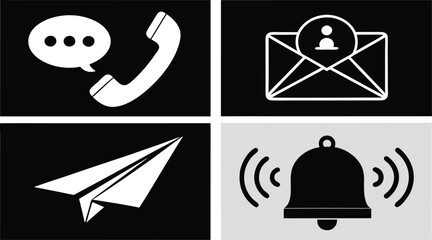 Get connected instantly with these modern communication icons for calls messages mail and alerts.