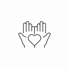 hands cupping heart icon sign vector