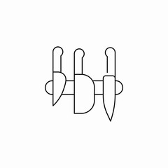 kitchen knives rack icon sign vector