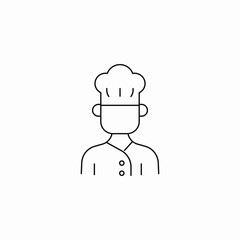masked chef bust icon sign vector