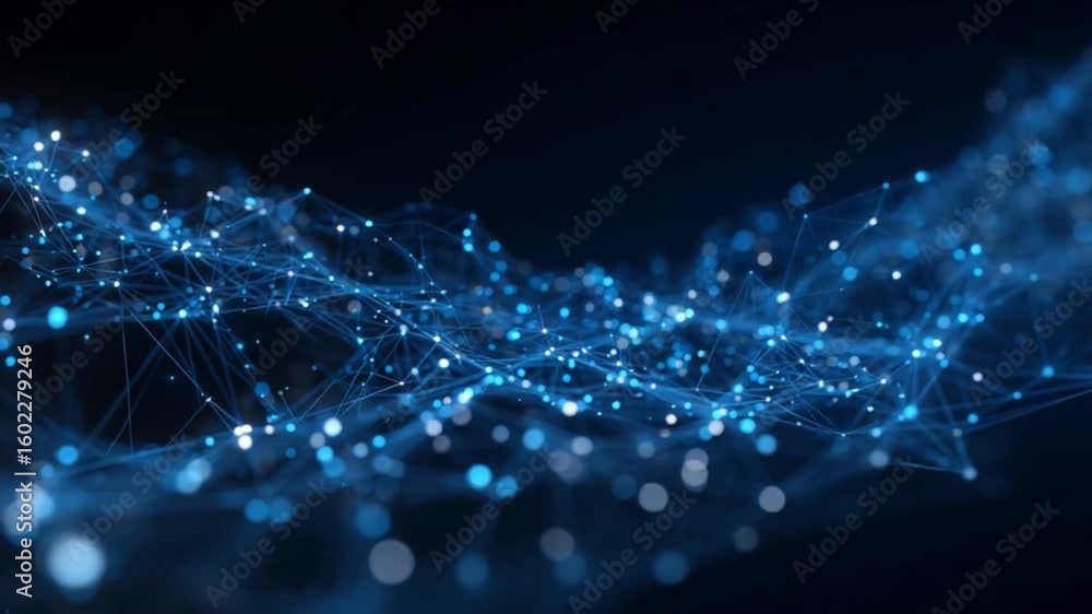 Poster abstract digital network: a mesmerizing digital abstract illustration of interconnected nodes and li